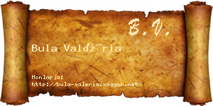 Bula Valéria névjegykártya